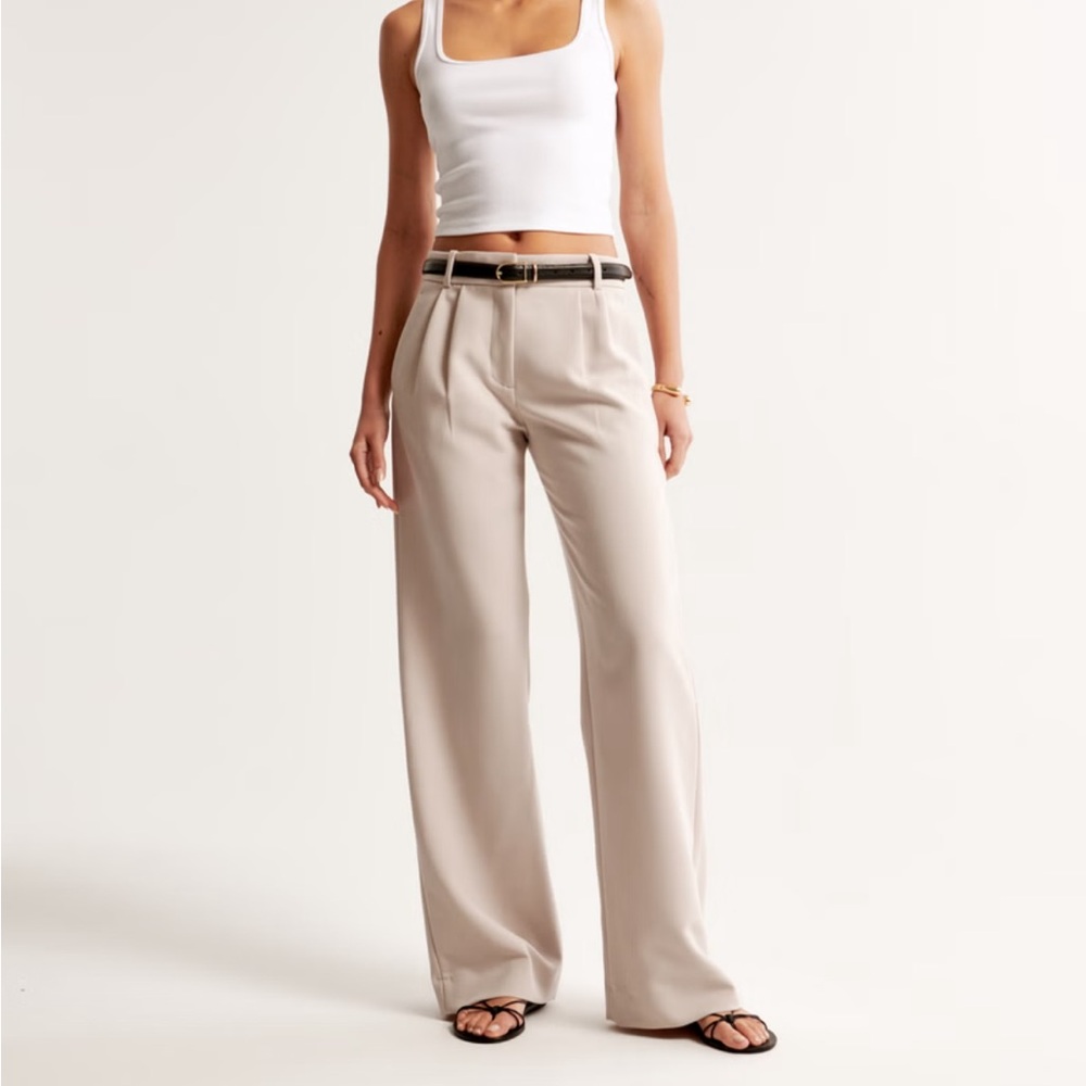 Abercrombie & Fitch Cream Wide Leg Pants